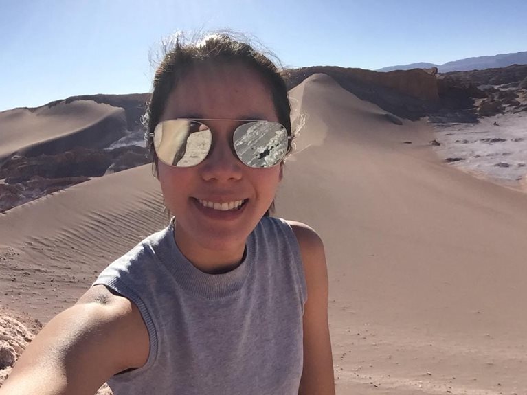 Mim on a sand dune